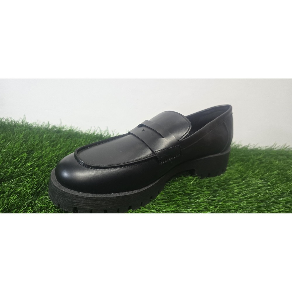 Steve Madden Shoes Womens Size 10 Black Loafers Platform Chunky Penny Lug Sole - Picture 2 of 11
